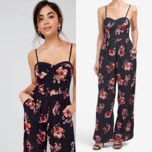 Band of Gypsies WHITE flowers black floral jumpsuit